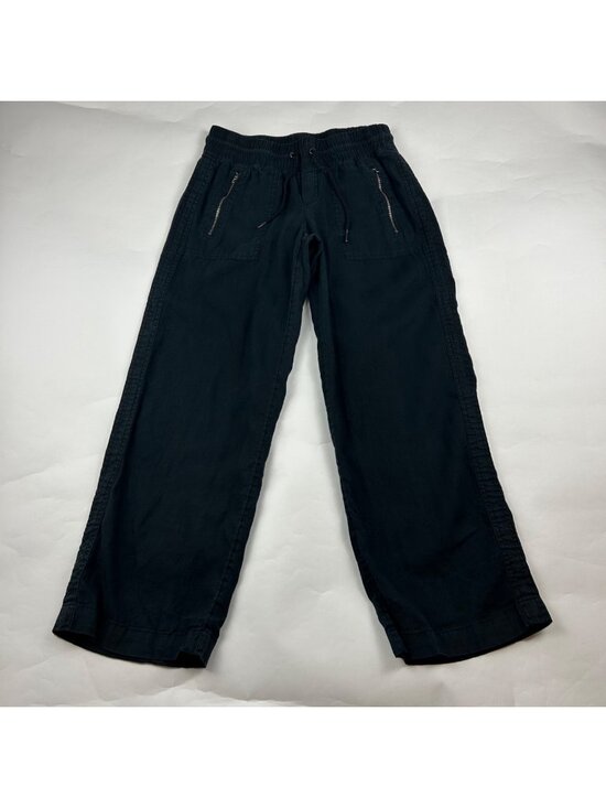 Athleta Pants - PETITE Athleta Black Linen Cabo Wide Leg Lounge Pant 6P